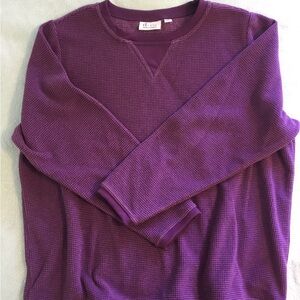 SWEATSHIRT 1X denim&co. Purple, Fleecy inside. Long sleeve crewneck
